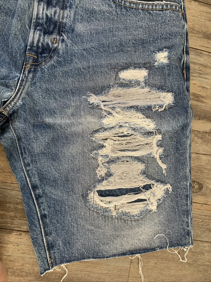 American Eagle Men's 34 Denim Jean Shorts Distressed Short Coupe - Image 4 of 4