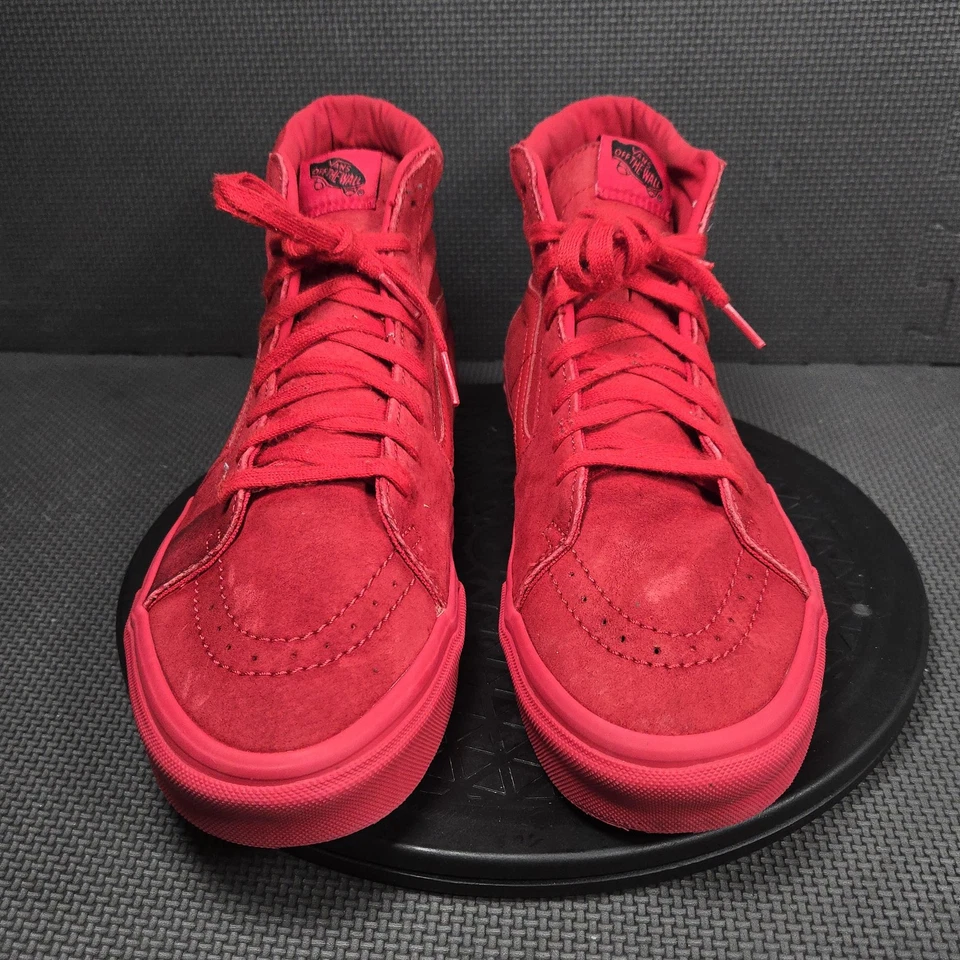 Vans Sk8-Hi Shoes Mens Size 10.5 Red Suede High Top Skate Sneakers Casual - Image 3 of 4