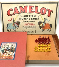 1930 CAMELOT PARKER BROTHERS BOARD GAME & PIECES Exciting Battle Game KNIGHTS