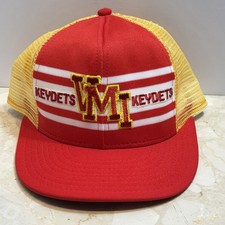 Vtg Keydets AJD Superstripe Trucker Lucky Stripe Snapback Hat Made In USA