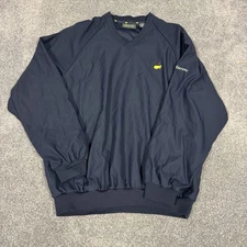 The Masters Collection Windbreaker Pullover Mens Blue Golf Long Sleeve L