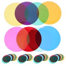 40pcs Stage Lighting Gel Sheets - 74mm Theater Spotlight Filters - Round Gel
