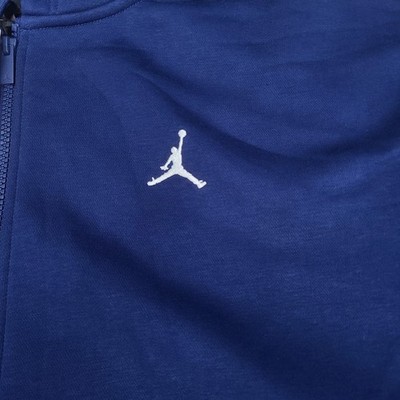 Jordan Sweatshirt Mens Large Blue Void Oversized Zip Fleece Hoodie