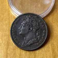 1822 King George IV Farthing Coin Fine
