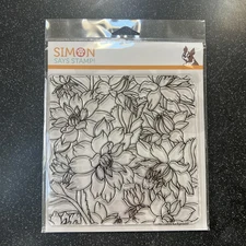 Simon Says Stamp Dahlia Background Clear Stamp Set``~New in Package