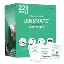220 Count Lens Wipes for Eyeglasses, Pre-Moistened & Individually Wrapped Eye...
