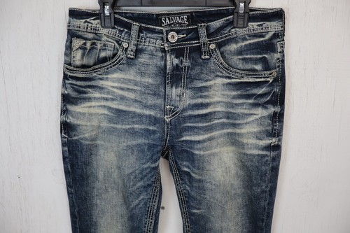 Fornitura Salvataggio Uomo Co. Pantalone jeans blu taglia 33R Havoc dritto slim fit 33x32 - Foto 11 di 13