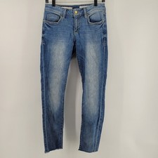 Pilcro and the Letterpress STET Mid Rise Skinny Jeans Size 27 Distressed