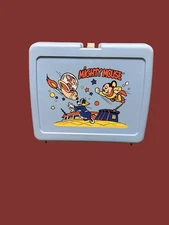 Mighty Mouse Blue Plastic Lunchbox Viacom International Inc 1979 No Thermos