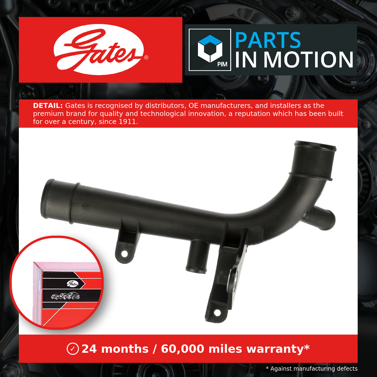 GATES 02-3002 Coolant Tube for CHEVROLET,OPEL,VAUXHALL - Image 3