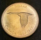 11967 Canada $1 Silver Dollar Coin .800 Fine Silver Coin