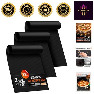 Stay Spotless with 3 Pack Non-Stick Oven Liners 17x25