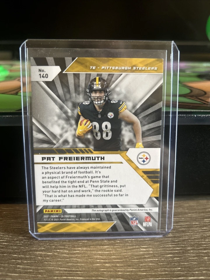 2021 Panini XR Rookies Red Auto 43/49 Pat Freiermuth #140 Rookie Auto RC - Image 2 of 2