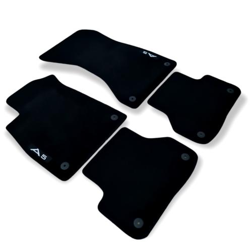 Car Floor Mats Velour For Audi A5 S5 RS5 Waterproof Black Carpet Auto Liners New - Picture 3 of 11