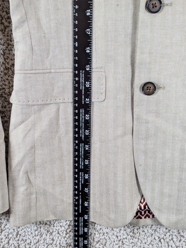 Ted Baker Linen Blend Sport Coat Size 1 34R Herringbone Gray NWT - Picture 8 of 15