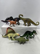 Safari Ltd Vintage Lot Of Dinosaurs X7 Velociraptor Apatosaurus Euoplocephalus
