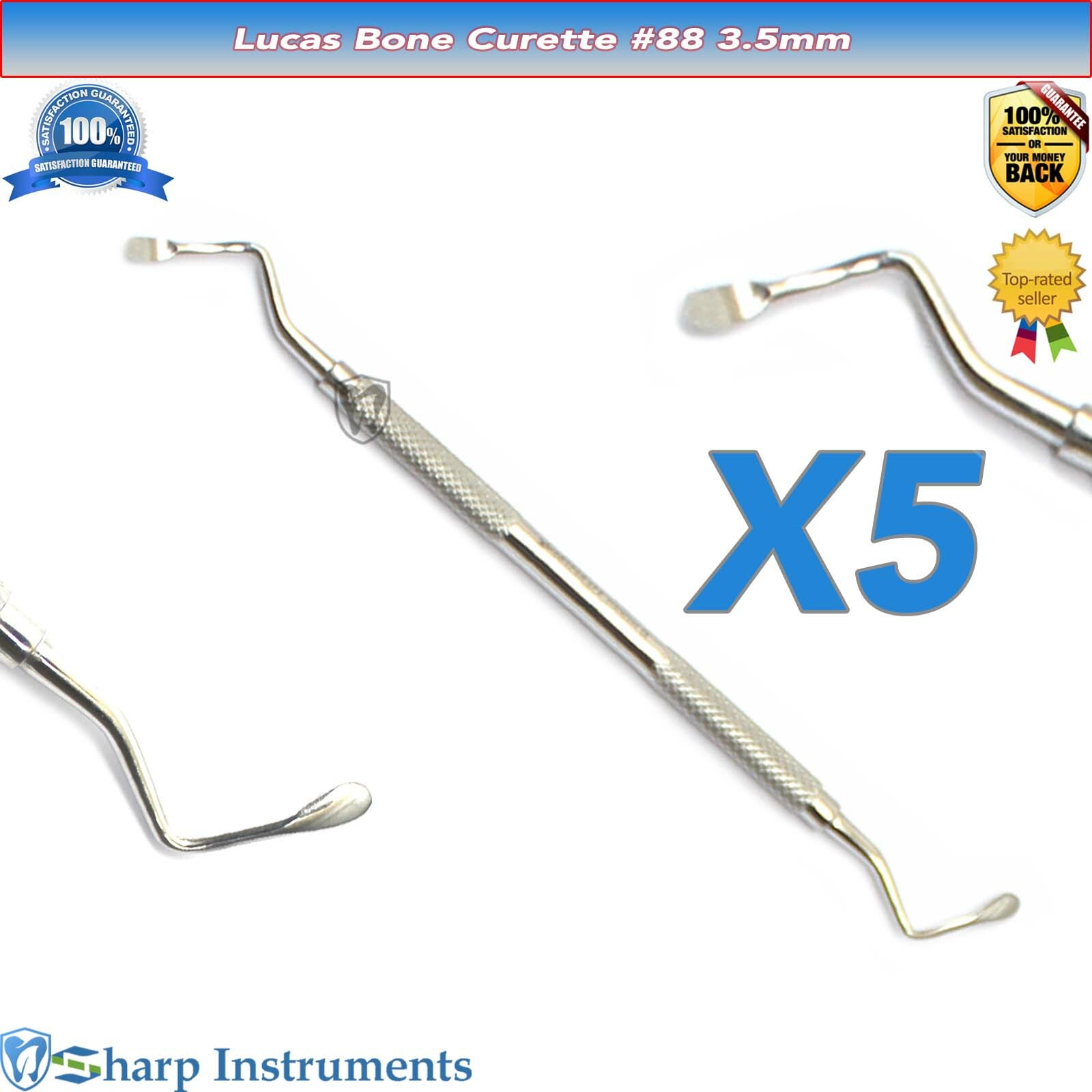 Set Strumenti Dentali In Acciaio Set Di 4 Curette Ossee Lucas | Strumenti Odontoiatrici In Acciaio Inox Per Impianti Set Curette Dentali - Foto 7