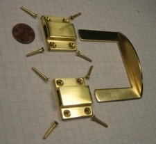 ANTIQUE TABLE LEAF LOCKS FOR EXTENSION TABLES, SOLID BRASS, POLISHED,WITH SCREWS