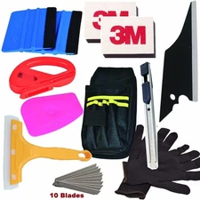 Car Wrapping Installation Tools Kit Vinyl Wrap Bag Squeegee Razor Glove