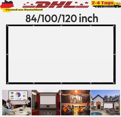 84/100/120'' Beamer Leinwand Projektorleinwand Faltbarer Projector Screen 16:9 HD