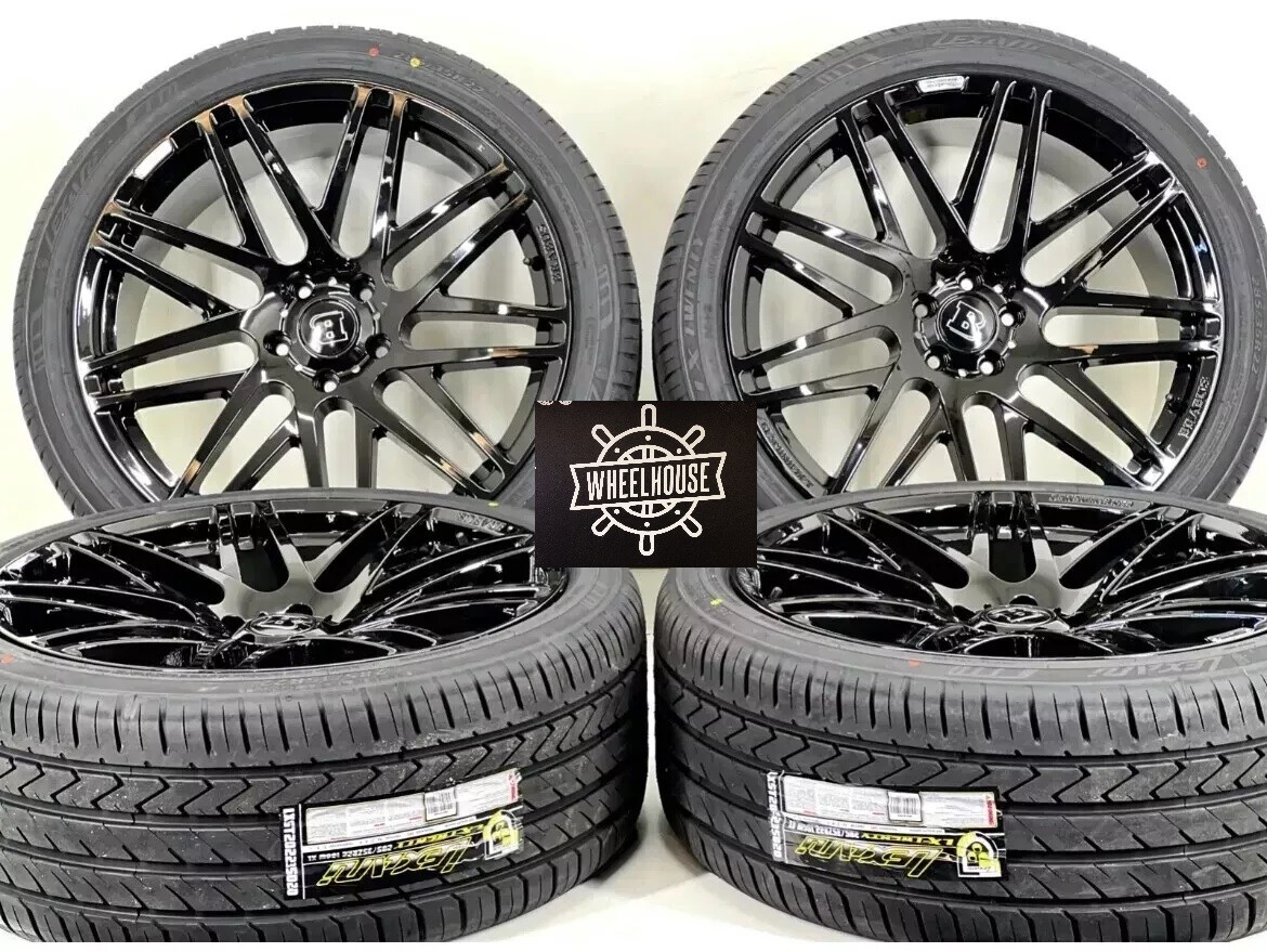 22x10 BRABUS GLOSS BLACK WHEELS RIMS TIRES MERCEDES G-WAGON G55 G500 G550 G63 G