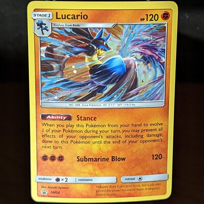 Lucario SM54 LP/NM Cosmos Holo Rare Black Star Promo Pokemon Card
