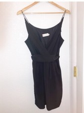 ZIMMERMANN 💯 Silk spaghetti strap Draped V-Neck belted Mini dress BLACK SZ: 2