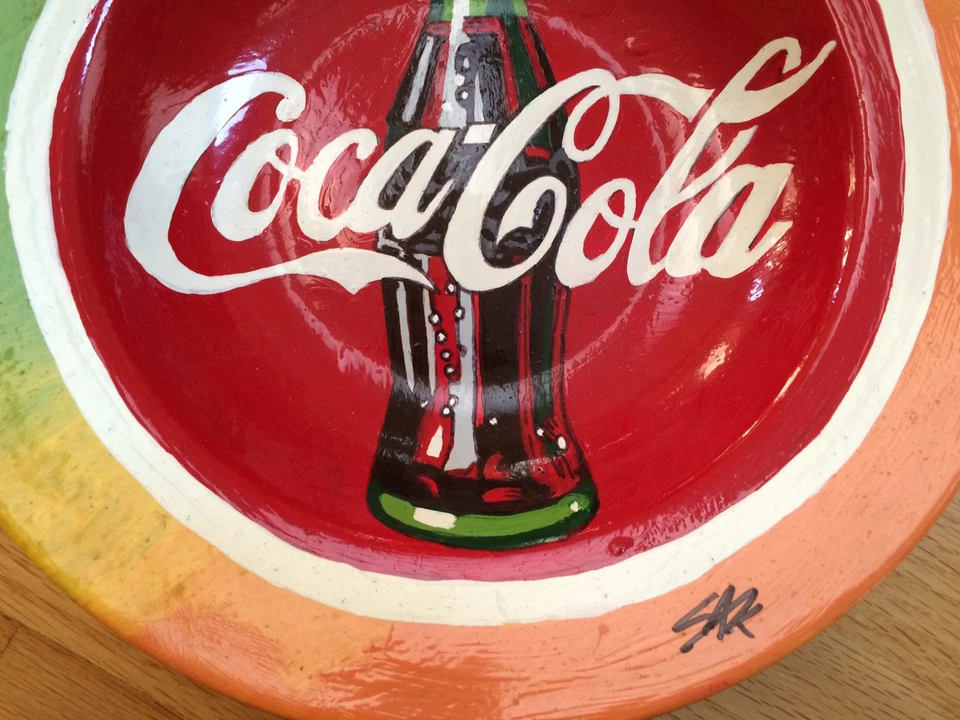 STEVE KAUFMAN "ALL" original Coca Cola painting drawing SIGNED COA - Image 3 of 4