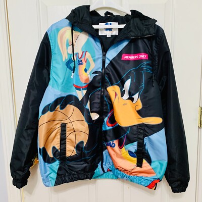 MEMBERS ONLY x LOONEY TUNES SPACE JAM WINDBREAKER LIGHT JACKET WITH HOODIE 
