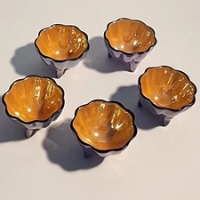 Set of (5) Footed Lusterware Open Scalloped Salt Cellars -Very Pretty -Circa: 30