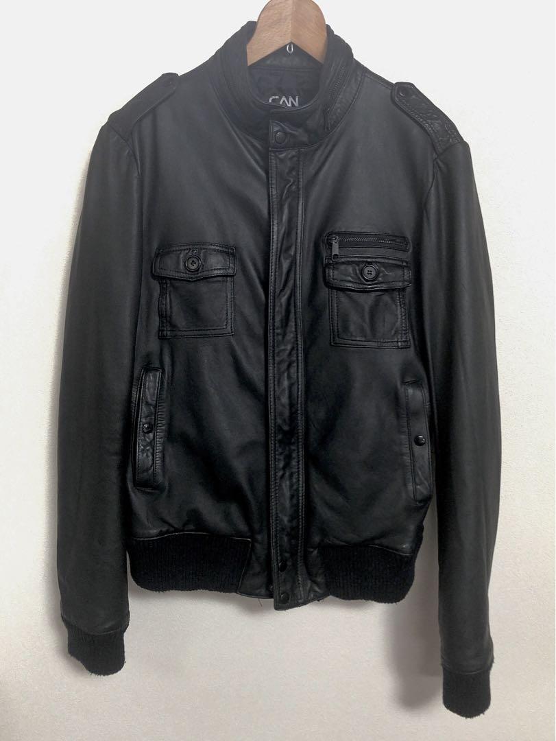 Vintage Ribbed Leather Jacket Short Blouson | eBay 