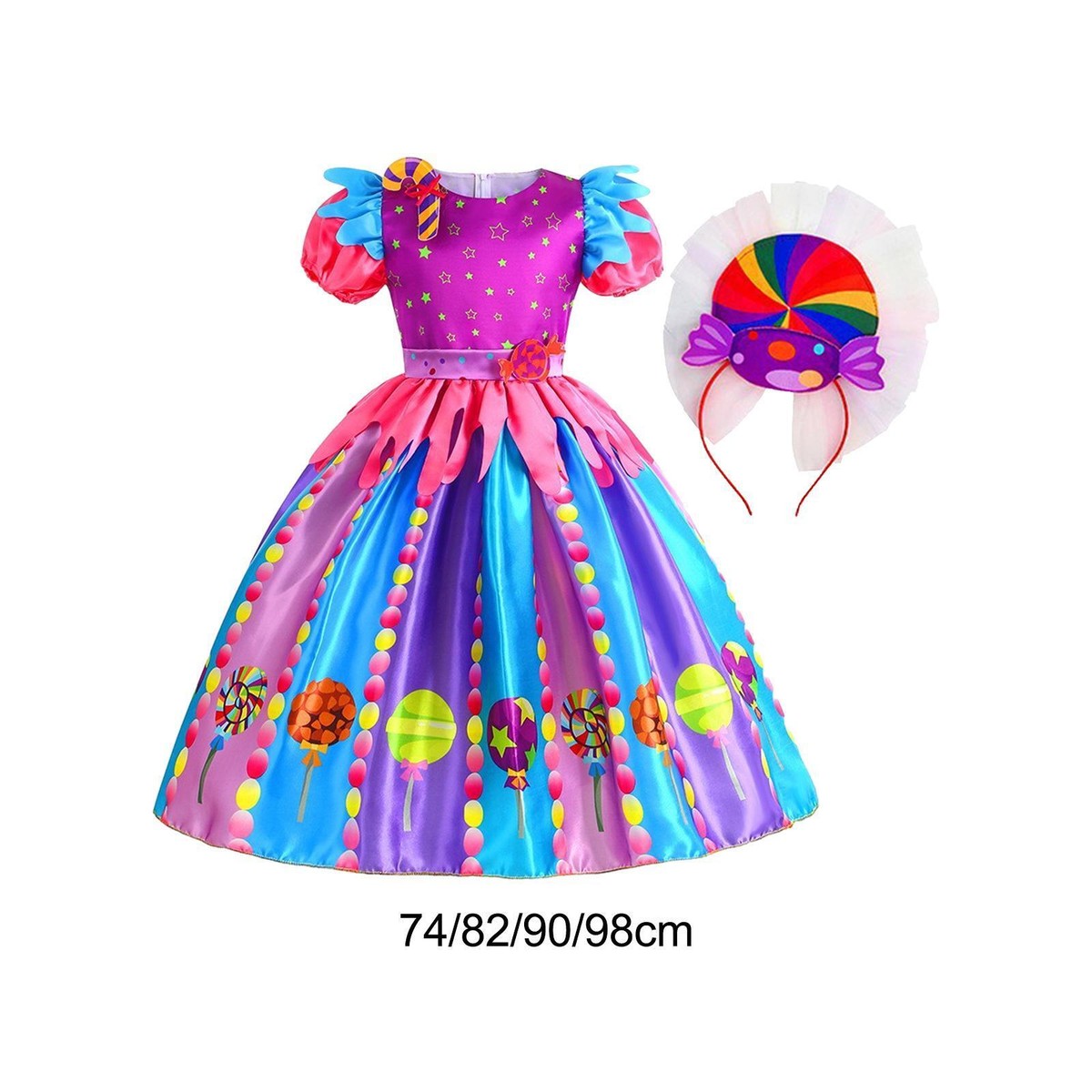 Costume Da Zombie Bambina 5 Pezzi Con Vestito Insanguinato, Martello Gonfiabile E Tatuaggi Horror