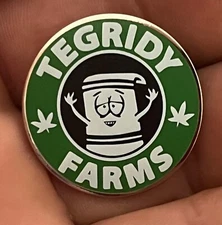 TOWELIE tegridy farms enamel hat pin south park grateful dead heady