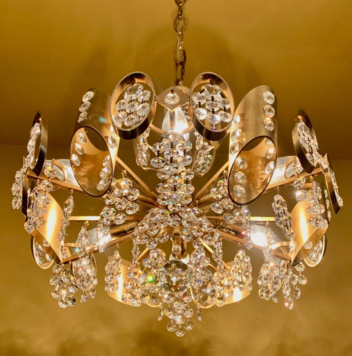 シーリングライト・天井照明 70s Crystal chandelier Vintage Lighting