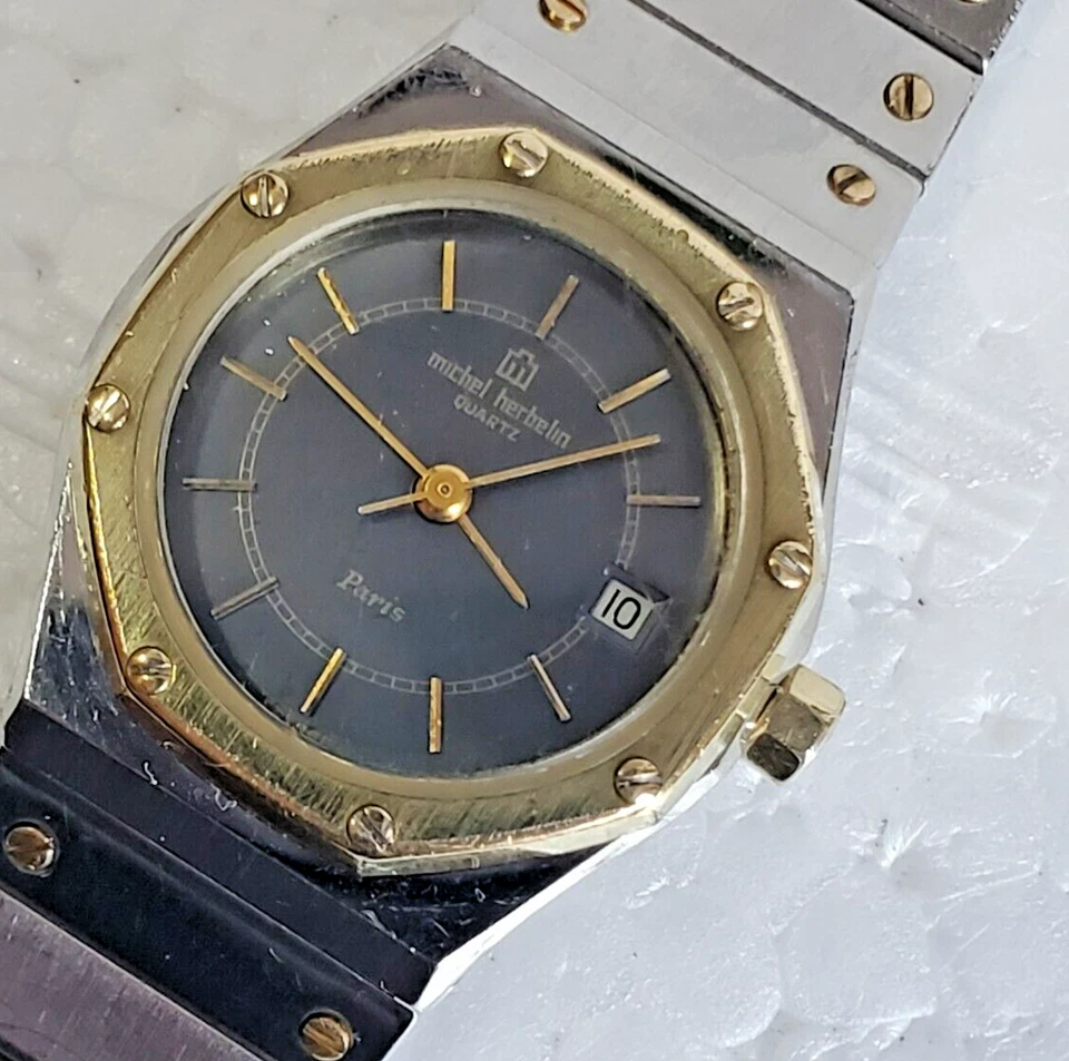 Винтажные женские часы Michel Herbelin двухцветное золото и серебро. Франция. - Изображение 4 из 4