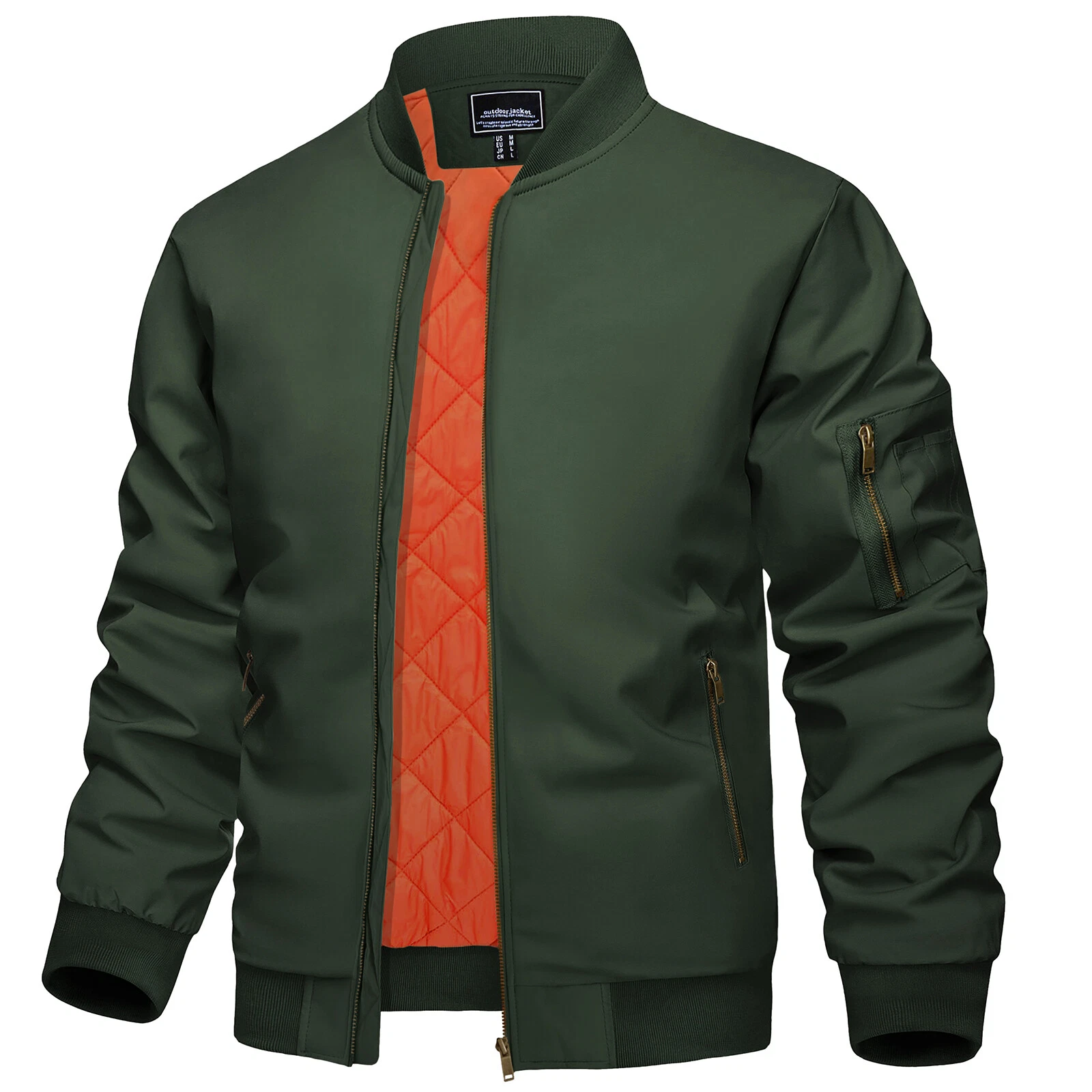 Men's Premium Letterman Bomber Jacket Pilot Jacket Warm Padded Casual Work Coats image 11