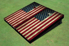 American Flag Stars On Left Cornhole Board set