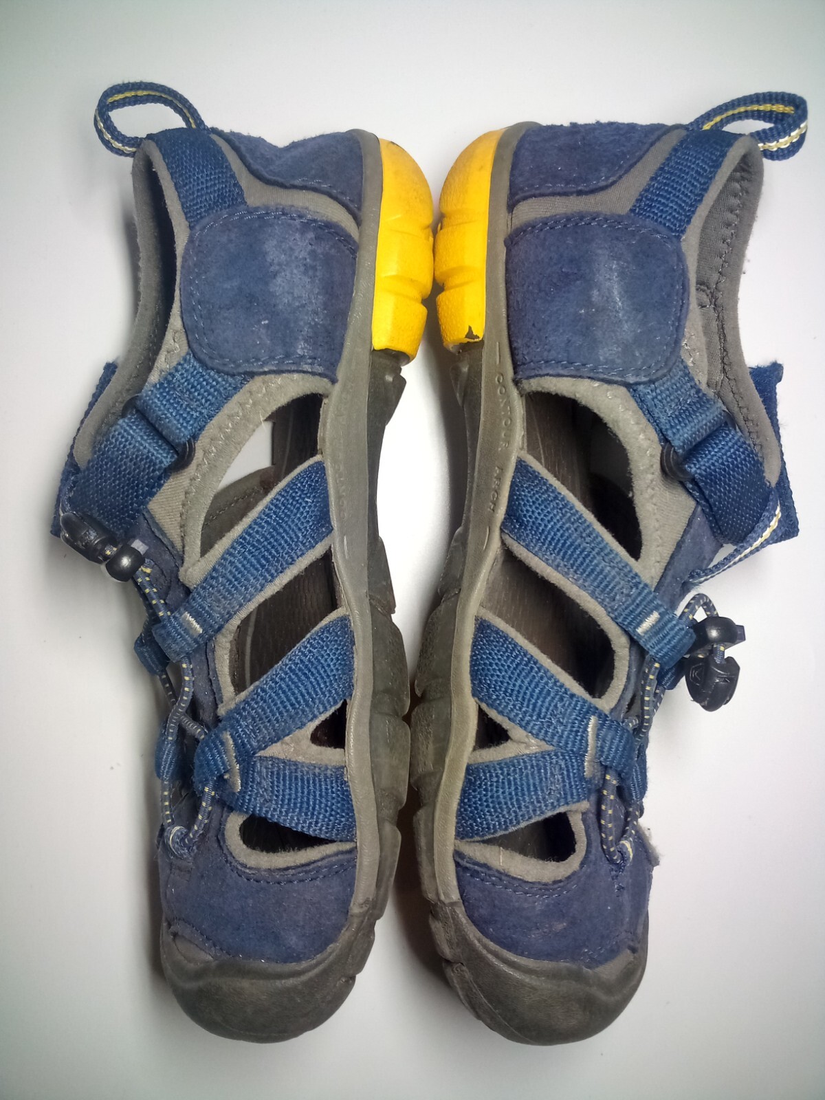 KEEN Scarpe sandali da trekking lavabili a punta chiusa blu giallo donna taglia 5