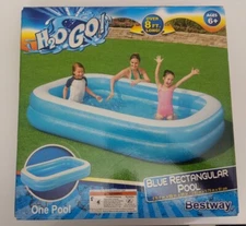 H2oGo Blue Rectangular Pool 8 Ft 7 in x 69 in x 20 in 8' 7" x 69" x 20" 54006E 
