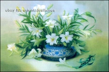 Chinese 100% real natural silk thread,su hand embroidery kits:lily flower 12"