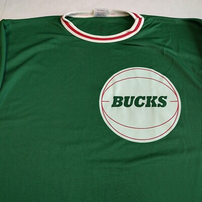 Milwaukee Bucks Retro Warm Up Jersey Shirt Mens M Green Park Antony NBA 