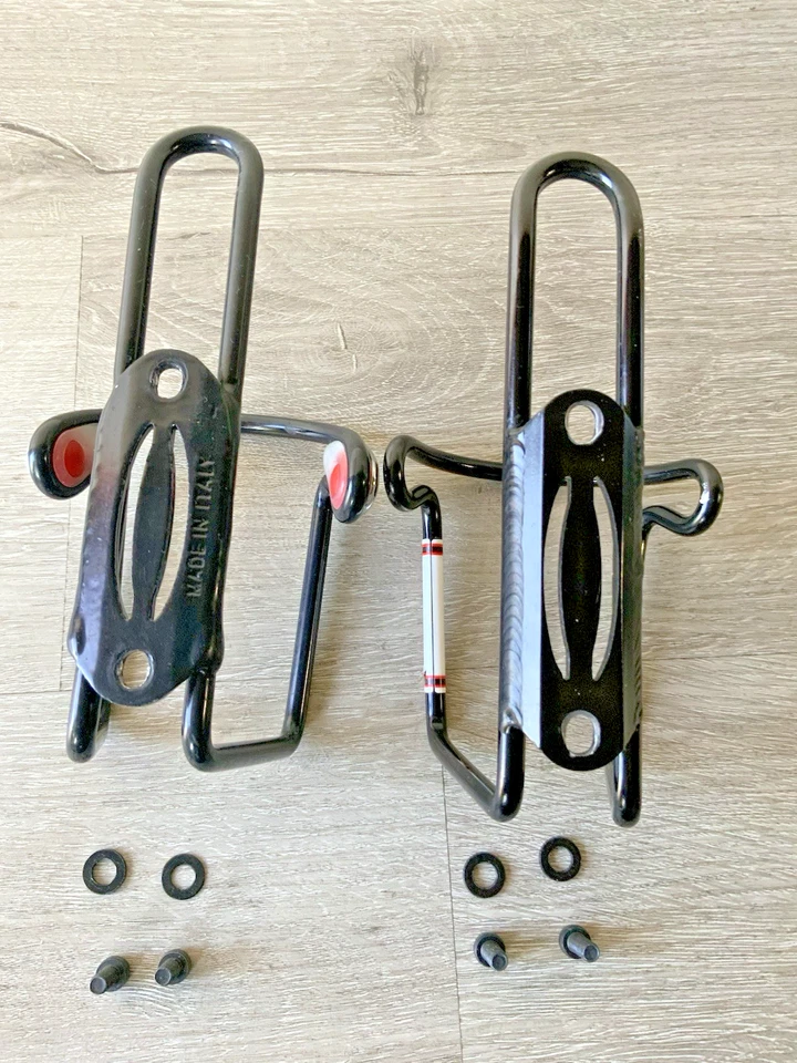 JUEGO JAULAS BOTELLA AGUA ELITE (2) ALUMINIO 150 GRAMOS HERRAJES INCLUIDOS NEGRO Foto 4 de 4