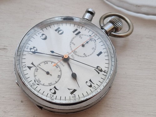 Reloj Bolsillo Nero LEMANIA ” Segundo Dividido Cronógrafo Rattrapante Gran Tamaño 65 mm - Imagen 14 de 17