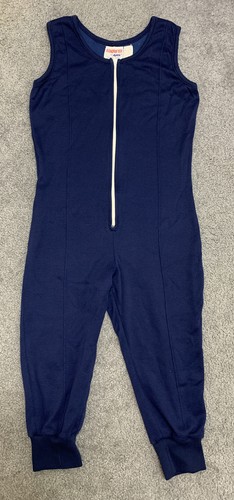 Vintage Ashcrofter By Aspen Jumpsuit Romper Navy Zip Up Sz S 33” 1970s - Picture 11 of 12