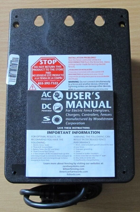 Cargador de cerca eléctrico de baja impedancia Zareba EAC75M-Z 75 millas CA caja abierta sin usar Foto 4 de 4