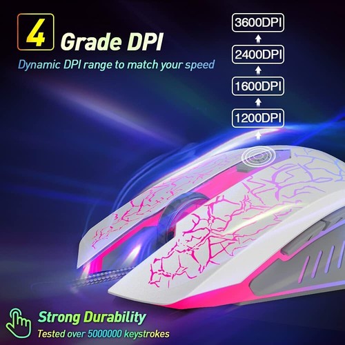 VersionTECH. Wired Gaming Mouse, Ergonomic USB Optical Mouse Mice with Chroma RG - Afbeelding 6 van 7