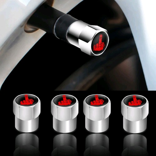4pcs Funny Middle Finger Car Wheel Tire Air Valve Stem Caps Dust Cover Universal - Picture 12 of 20
