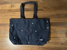 Aime Leon Dore ALD Floral Embroidered Logo Large Canvas Tote Bag Navy Blazer