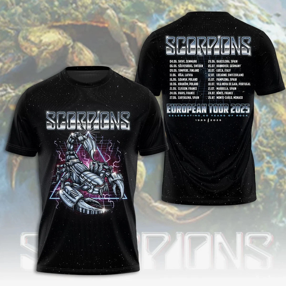 Scorpions 60 Years Of Rock Homme T-Shirt Manches Courtes Noir