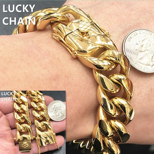 HEAVY CUBAN LINK GOLD BRACELET 